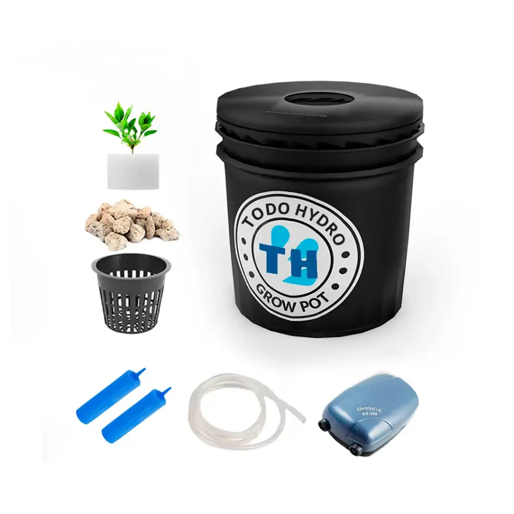 Grow Pot Professional DWC Hydro Bucket Kit com bomba de ar e acessórios (16 Litros)