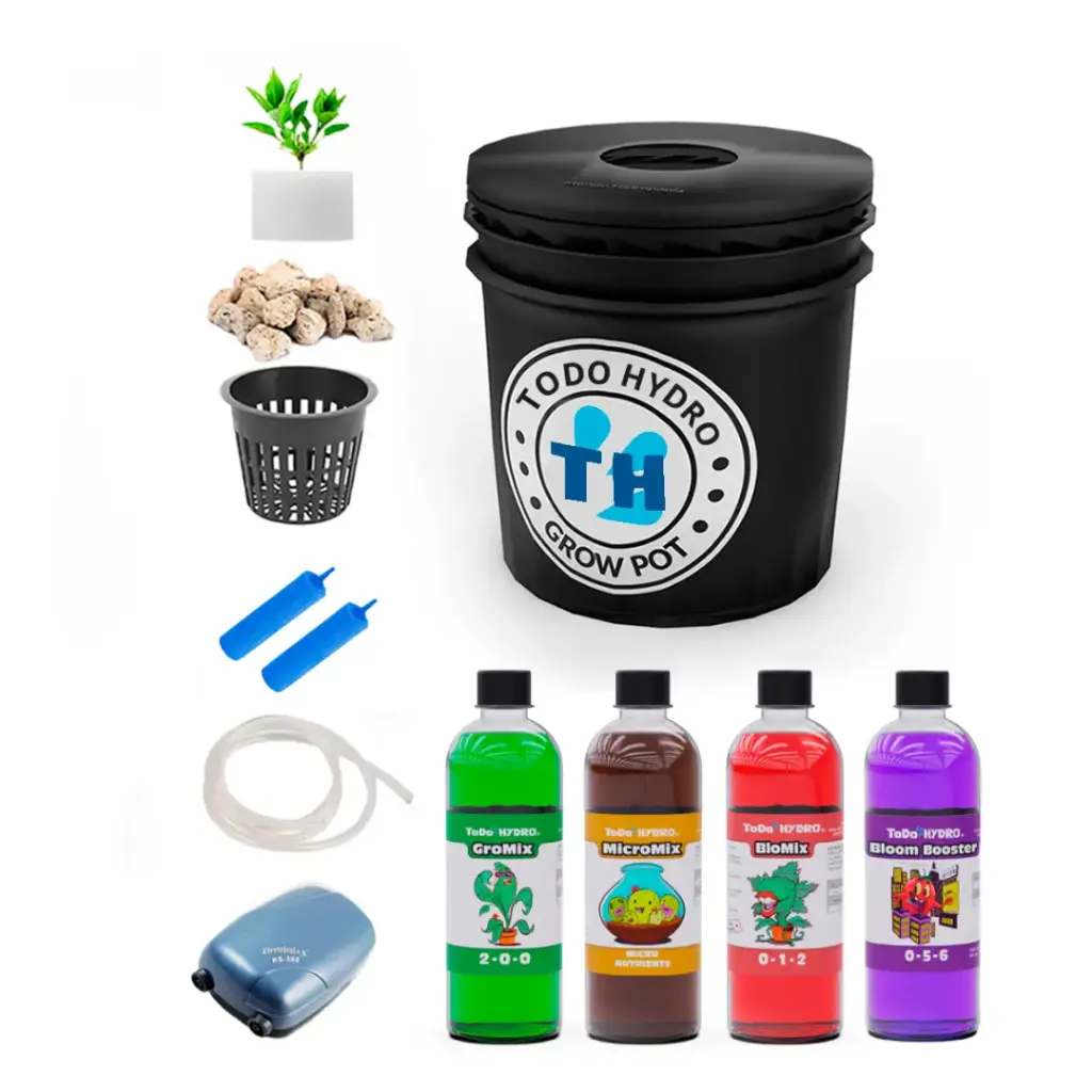 Grow Pot Professional DWC Hydro Bucket Kit com bomba de ar, nutrientes e muito mais (16 Litros)