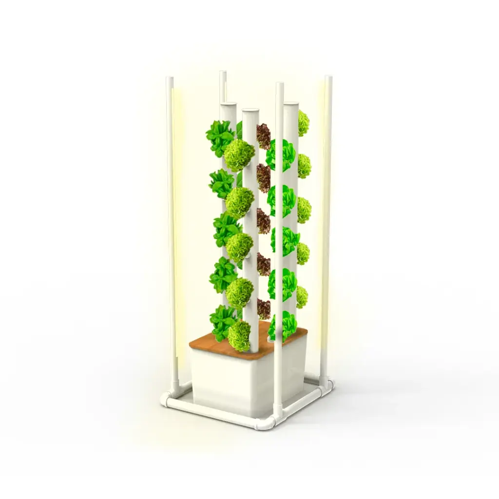 Hydroponic Kit N19 Tower System for 30 Plants, Complete Indoor Garden with Nutrients, Seeds & Accessories (No)