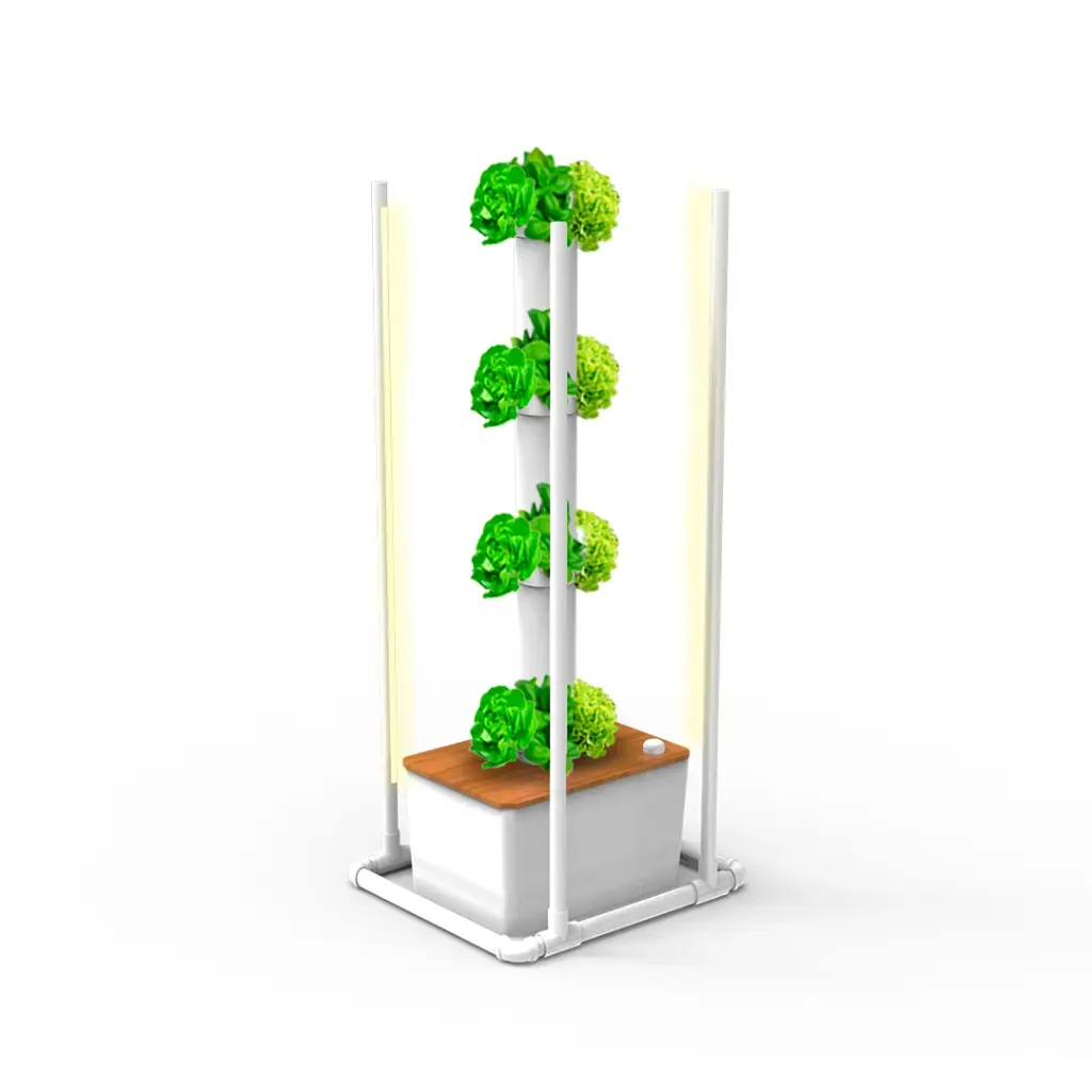 Hydroponic Kit N6W Tower System for 20 Plants, Complete Indoor Garden with Nutrients, Seeds & Accessories (No)